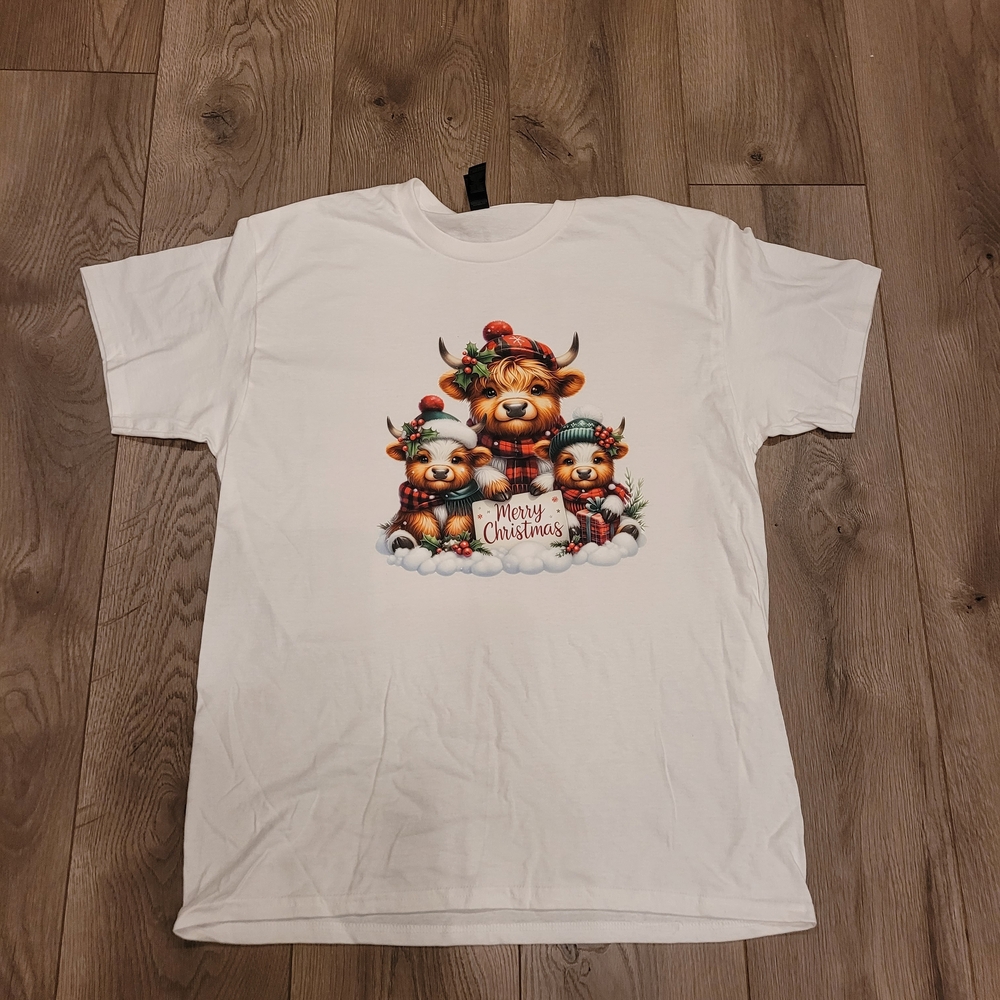 Highland Cow Christmas T Shirt